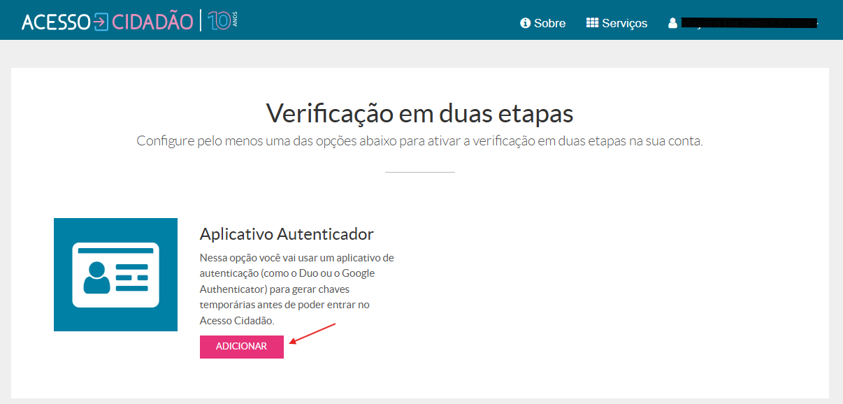 "Adicionar Dois Fatores"