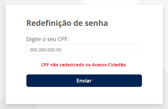 "CPF não cadastrado"